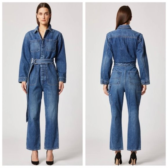 HUDSON Denim Utility Jumpsuit Coverall Suit sz XS - Picture 2 of 11